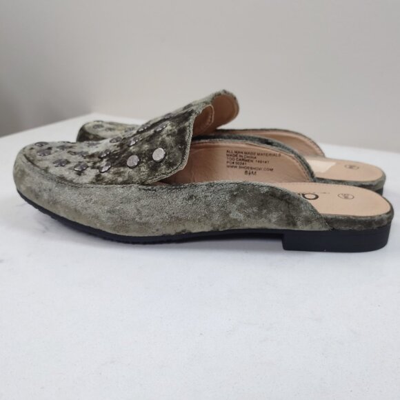 Air Underground Mule Womens Size 8.5 Green Crushed Velvet Studded Slip On Loafer - Picture 5 of 13